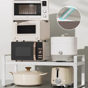 Étagère de rangement extensible en métal à 2 niveaux pour cuisine, appareils de comptoir, vaisselle, micro-ondes et cuiseur à riz - Product Image 1