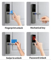 Cerradura Inteligente para Puerta de Entrada, con Huella Dactilar, Contraseña, App Tuya, WiFi, para Hogar, Oficina, Dormitorio