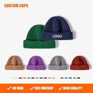 Bonnet en tricot personnalisé de haute qualité, chapeaux d'extérieur pour femmes, couleur unie, forme de melon, bonnet chaud pour hommes, bonnets en vrac, bonnet de style skullcap, bonnet personnalisé - Product Image 1
