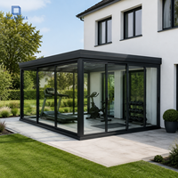 Véranda en aluminium 6063 T5, serres et jardins d'hiver en verre, véranda résidentielle stratifiée, solarium avec store enrouleur