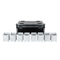 Projecteur LED PAR rechargeable IP65 4x RGBWA+UV 6-en-1 sans fil DMX WiFi pour extérieur, éclairage de mariage, télécommande, 4100K neutre