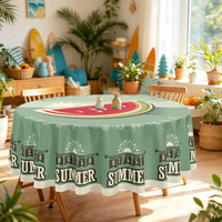 Nappe Imprimée Pastèque « Bonjour l'Été » en Polyester Imperméable – Idéale pour Décoration de Fête Estivale – Prix Usine – Offre Spéciale