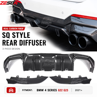 Diffuseur arrière en fibre de carbone véritable style SQ pour BMW Série 4 G22 G23 Coupé Cabriolet 2021+ Kit carrosserie pare-chocs arrière