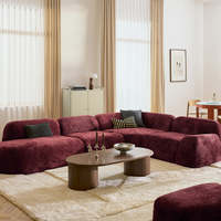 Luxuriöses Modernes Ecksofa-Set Weicher Stoff L-förmiges Modulares Ecksofa für Apartments Wohnzimmer Gepolstertes Hotel-Villa-Sofa