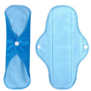 Kit de 4 <span class=keywords><strong>serviettes</strong></span> hygiéniques réutilisables en tissu respirant avec ailettes pour femmes, usage menstruel et incontinence urinaire, douces et super absorbantes - Product Image 3