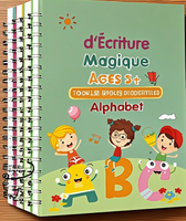 Carnet de dessin animé éducatif pour enfants-Journal de traçage de l'alphabet avec pages magiques réutilisables