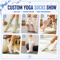 Chaussettes de yoga et de fitness antidérapantes pour femmes, avec logo personnalisé, bicolores roses, chaussettes de Pilates à grip, blocs de couleur, bord côtelé, antidérapantes pour le yoga