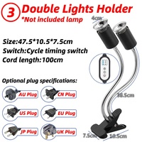 Lampe de bronzage UVA UVB rotative avec pince pour tortue tortue lézard 25/50/70/100W