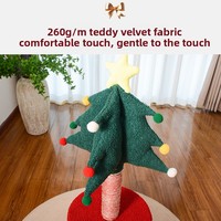 Arbre à chat en bois style sapin de Noël, structure d'escalade et griffoir combinés, design mignon, compact, personnalisable, gain de place, jouet pour chat