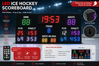 Tableau de scores électronique pour hockey sur glace, chronométreur sans fil, télécommande, tableau de scores sportif pour patinoire, arène, match