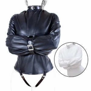 Costumi Body rilegato da donna che vende giacca di forza superiore in finta pelle rigida Bondage stravagante giacca dritta schiava - Product Image 3