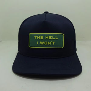 Sombrero de camionero de alta calidad, logotipo de Parche de goma personalizado, sombrero de Golf de 5 paneles, Gorras impermeables de malla con agujero cortado con láser, gorra deportiva OEM para hombres - Product Image 2