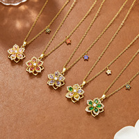Chaîne en acier inoxydable Meizu pour femme, motif fleur de Bauhinia rotative à 360°, zircon, style bambou, pour influenceuses transfrontalières (trois régions)