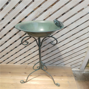 Support <span class=keywords><strong>pour</strong></span> <span class=keywords><strong>bassin</strong></span> à oiseaux en fer forgé fait main, style vintage créatif, sur pied haut, style vieilli, mangeoire à oiseaux - Product Image 6