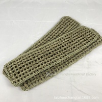 Handmade Rectangular Water Grass Woven Mesh Pet Mat Abstract Pattern Runner Rug by Manufacturers for Home Use