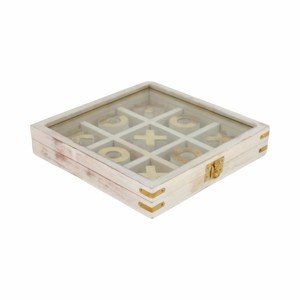 Scatola Decorativa in Legno per Gioco del Tris, Gioco da Tavolo Classico Minimalista, Decorazione per Tavolino da Caffè e Soggiorno - Product Image 2