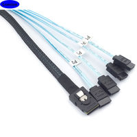 Câble adaptateur haute vitesse MINI SAS SFF-8087 vers 4 ports SATA avec gaine en nylon/PVC pour serveur informatique