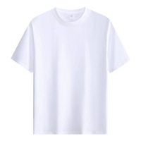 Kaos Katun Cetak Bernapas Berkualitas Tinggi Lengan Pendek dengan Pola 180 Gram, Model Longgar, Custom 100% Katun