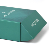 Boîte d'expédition en carton ondulé vert sarcelle personnalisée avec impression de logo blanc pour l'emballage de bijoux et de produits de soin de la peau