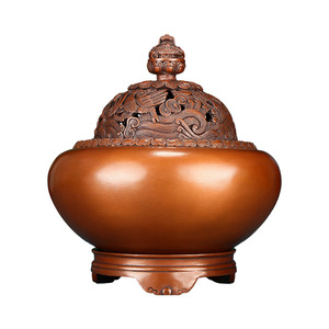 Juego de incensario de bronce de 14 pulgadas, hecho a mano, de cobre, con cuenco, para uso religioso en el hogar u oficina - Product Image 4