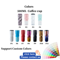 Gobelet de voyage en acier inoxydable torsadé de 500 ml, logo personnalisé, tasse à café isotherme sous vide, anti-fuite pour une utilisation quotidienne en voiture