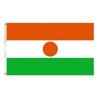Bendera Negara dan Nasional Niger 3X5 kaki, Bahan Polyester, Cetak Digital, Buatan Tangan, Harga Murah, Dilengkapi Dua Lubang Grommet