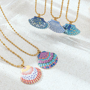 CE-Zertifizierung Valentinstag-Geschenk Nicht Verblassende Edelstahl-Halskette mit Strukturiertem Gehäuse und Farbmustern - Product Image 2