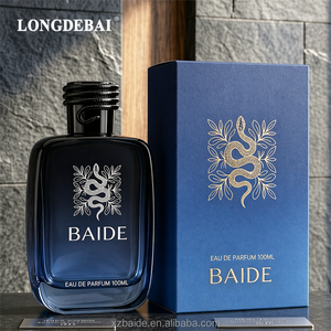 Custom Colored <b>Flat</b> Crimp Perfume Spray Bottle 50ml 100ml <b>Men</b> Empty Glass Perfume Bottle With Box Packaging - Product Image 2