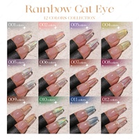 Vernis à ongles gel effet œil de chat holographique laser JTING 12 couleurs arc-en-ciel, vernis gel effet œil de chat flash, sans TPO/HEMA, OEM ODM