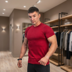 Camisetas IMRON para Hombre, 100% Algodón, Cuello Redondo, Corte Regular, Manga Corta, Tejido de Punto Sólido, 160g, Estampado, Verano, Casual - Product Image 1