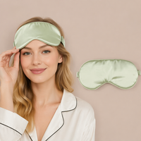 Masque de sommeil en satin de soie avec logo personnalisé, sangle réglable, masque de nuit pour femmes et hommes, voyage en avion