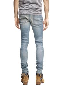 OEM Hombres Italiano Stretch Glitter Denim Ripped Broken Classic Indigo Jeans - Product Image 5