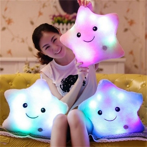HY198 luce cuscino a cinque punte stella luminosa peluche per bambini luccichio a forma di stella luce notturna morbido cuscino peluche - Product Image 3