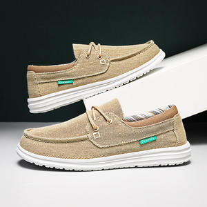 Zapatos Casuales Personalizados a Precio de Fábrica, Zapatos Náuticos de Lona de Corte Bajo Antideslizantes para Hombre, con Suela de Goma para Caminar - Product Image 1