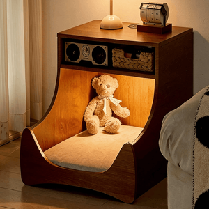 <span class=keywords><strong>Cama</strong></span> para Gatos de Diseño Moderno con Base de Madera Artificial, Carga Inalámbrica, Luz Nocturna LED, Gabinete de Almacenamiento Extraíble y Lavable para Gatos - Product Image 5