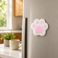 Aimant de réfrigérateur personnalisé en PVC souple avec empreinte de patte 3D blanche, motif chaton ou chiot mignon, autocollant pour réfrigérateur, article pour animalerie