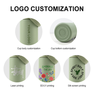 Gobelet de voyage en acier inoxydable esthétique avec logo personnalisé, 14 oz, bouteille isotherme à double paroi avec poignée et couvercle anti-poussière avec paille - Product Image 4