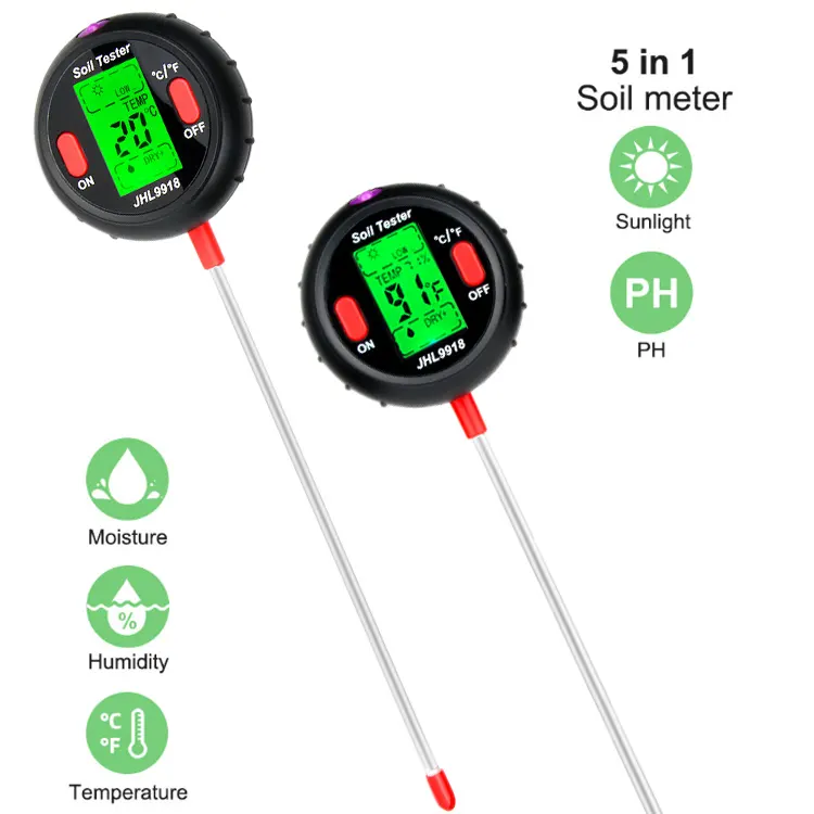 1 में 5 मिट्टी मीटर मृदा परीक्षण किट परीक्षक नमी मीटर कृषि सेंसर स्टेशन