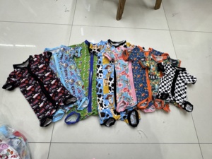 Combinaison bébé unisexe personnalisée en bambou tricoté 200-220 g/m² avec fermeture éclair bidirectionnelle, manches courtes imprimées, décontractée, automne, ODM – Nouveauté très demandée - Product Image 2