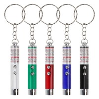 Pointeur laser LED écologique 2 en 1 et lampe de poche Mini laser rouge portable Jouets pour chat avec porte-clés