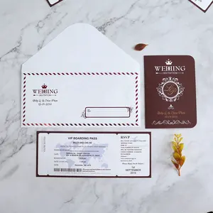 2019 última invitación de boda de pasaporte elegante personalizada con foto personal