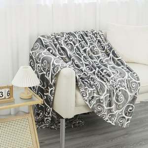 Manta de tamaño doble geométrico-Manta doble de felpa suave y ligera para sofá cama, mantas esponjosas de felpa para todas las estaciones - Product Image 3