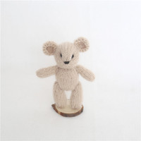 Nouveau-né photographie accessoires tricot Mohair lapin jouet Crochet lapin tricoté animaux peluche poupée Studio Photo accessoire accessoire