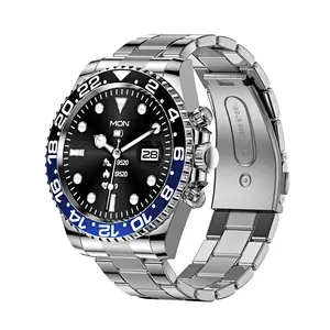 Factory Wholesales New Top Band Men Smart Watch AW12 Stainless Steel Mul-function IP68 Waterproof BT 5.0 Wristwatches
