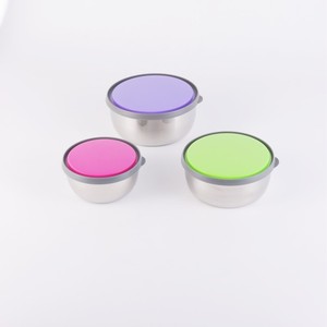 Precook 3 cái thép không gỉ lấy đi ngoài trời giữ tươi Vòng Màu nắp nhà bếp thực phẩm lưu trữ <span class=keywords><strong>container</strong></span> <span class=keywords><strong>Set</strong></span> với nắp đậy - Product Image 5