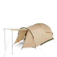 Tente familiale double couche 6 personnes OEM/ODM avec grand vestibule, logo personnalisé, imperméable, plafond haut, pour acheteurs de marques