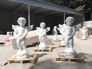 Couleur blanche grandeur nature bronze couleur fibre de verre résine <span class=keywords><strong>petit</strong></span> ange sculpture chérubin enfants statue - Product Image 4