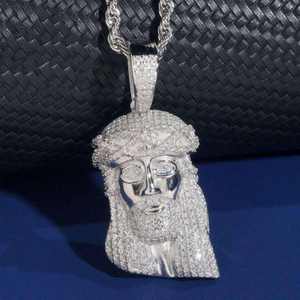 Colgante de Cabeza de Jesús Estilo Hip Hop para Mujer, Chapado en Oro Rosa, Plata de Ley 925, con Incrustaciones de Moissanita VVS, Joyería de Diamantes, Accesorio de Colgante - Product Image 2