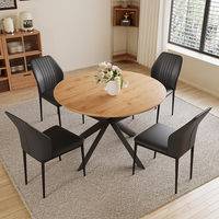 Table de cuisine ronde moderne en MDF pour cuisine, salle à manger, petit appartement
