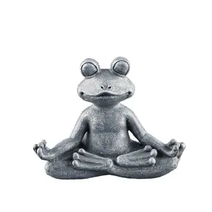 Yoga Animal bouddha Statue Sculpture décoration extérieure pour la maison jardin porche Patio Art méditation grenouille Miniature Statue